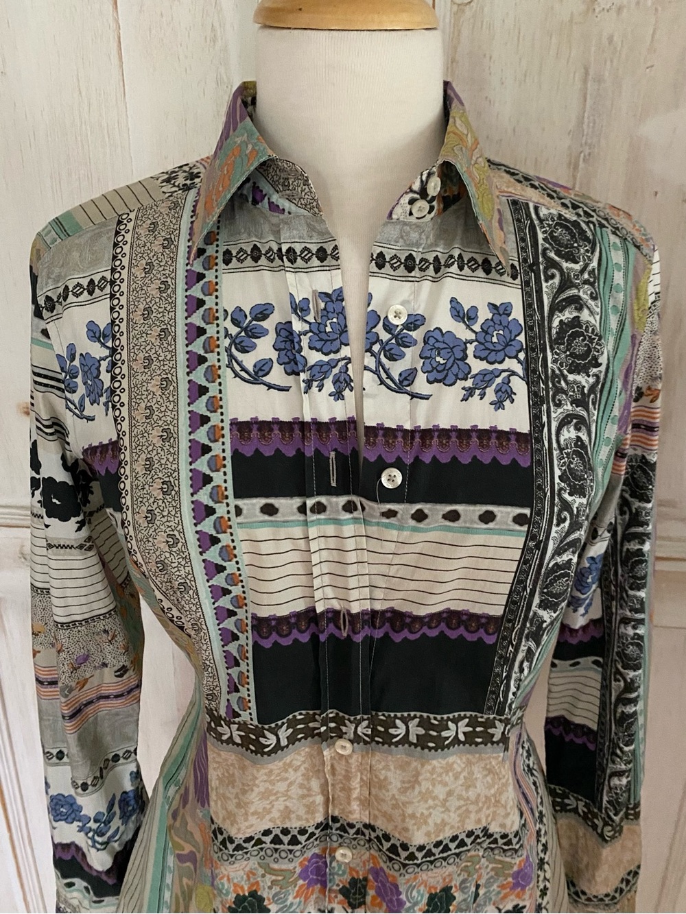 Etro Cotton Blouse Made in Italy Size EU 42 US Small - Picture 2 of 13